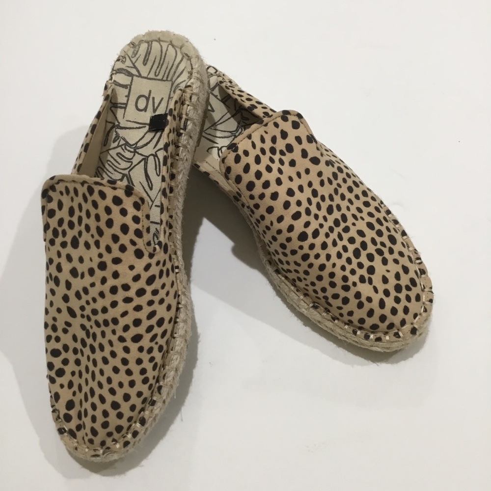 DV espadrilles mules leopard/animal print sz 7.5